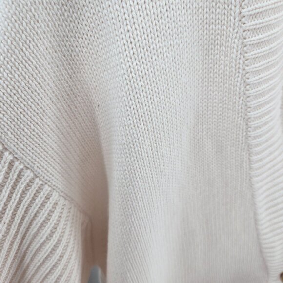 Vintage Liz Claiborne Cream Open Buttoned Logo Preppy Cotton Cardigan Small - Picture 6 of 14